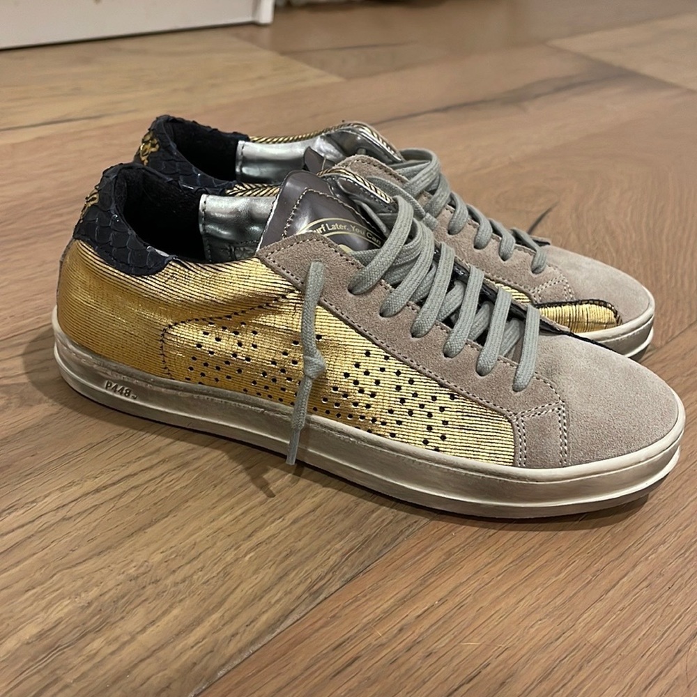 Gold and gray P448 sneakers